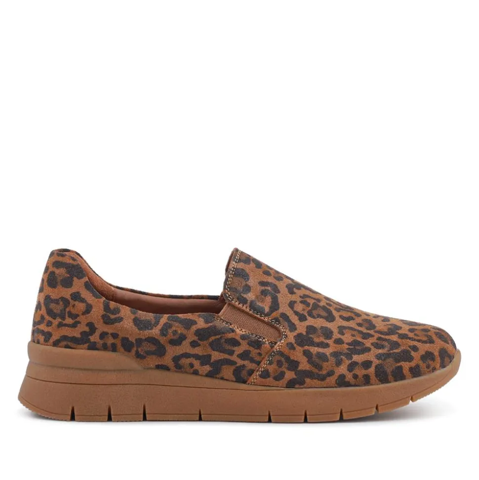 Leather Slip-On Shoes - Leopard