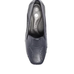 Leather Slip On Shoes - Navy