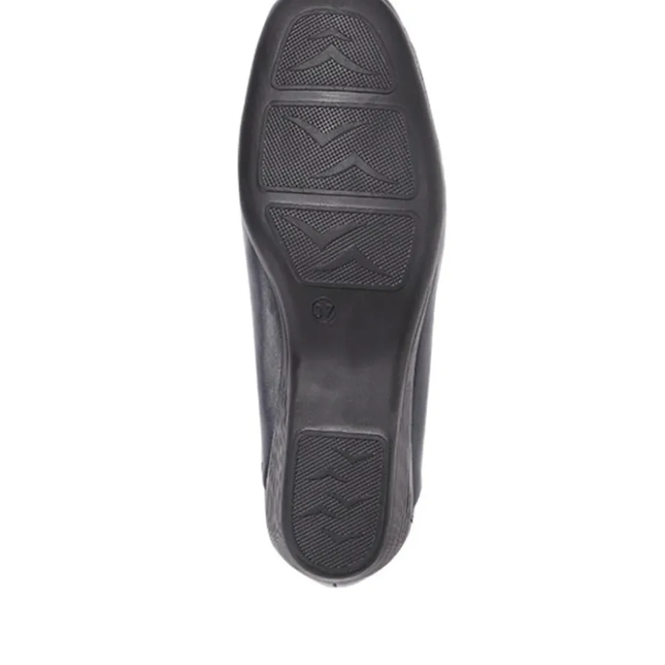 Leather Slip On Shoes - Navy