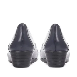 Leather Slip On Shoes - Navy
