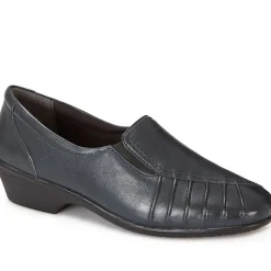 Leather Slip On Shoes - Navy