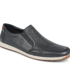 Leather Slip-On Shoes - Navy
