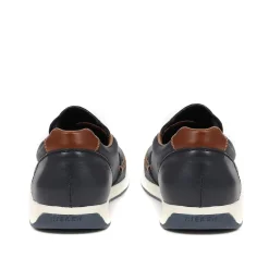 Leather Slip-On Shoes - Navy