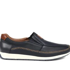 Leather Slip-On Shoes - Navy