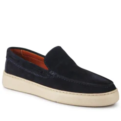 Leather Slip-On Shoes - Navy