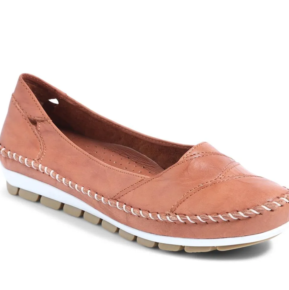 Leather Slip-On Shoes - Tan