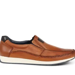 Leather Slip-On Shoes - Tan