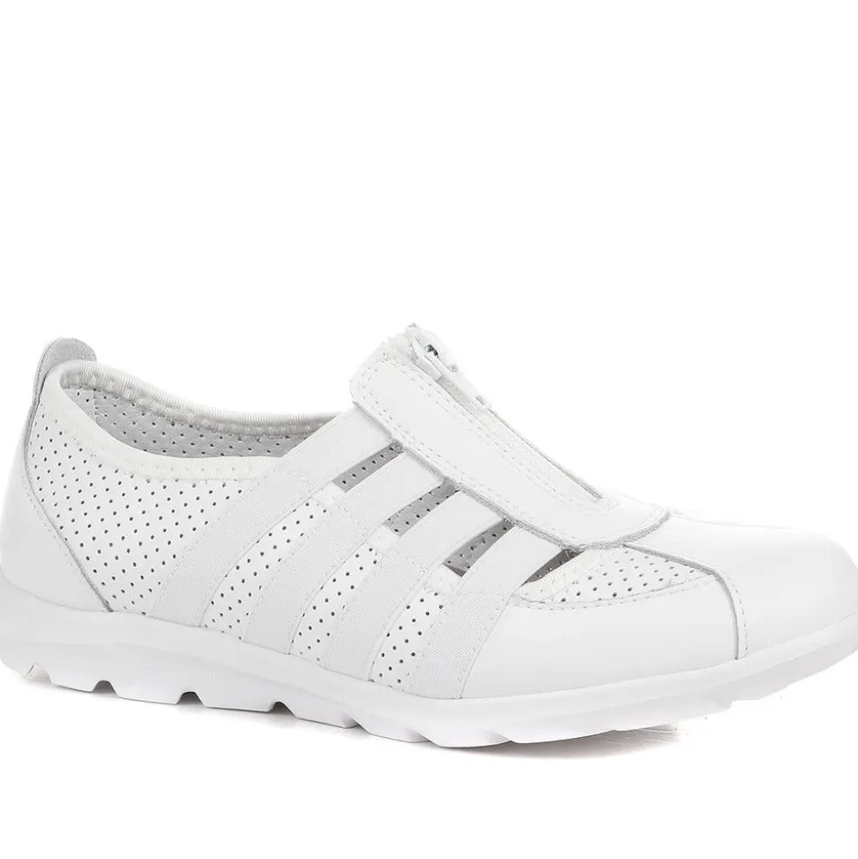 Leather Slip-On Shoes - White