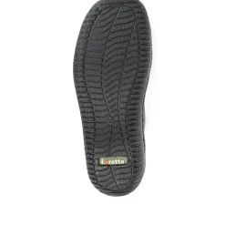 Leather Slip On Shoe with Elastic Loop - Black