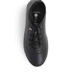 Leather Slip-On Trainers - Black-Black