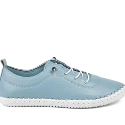 Leather Slip-On Trainers - Denim