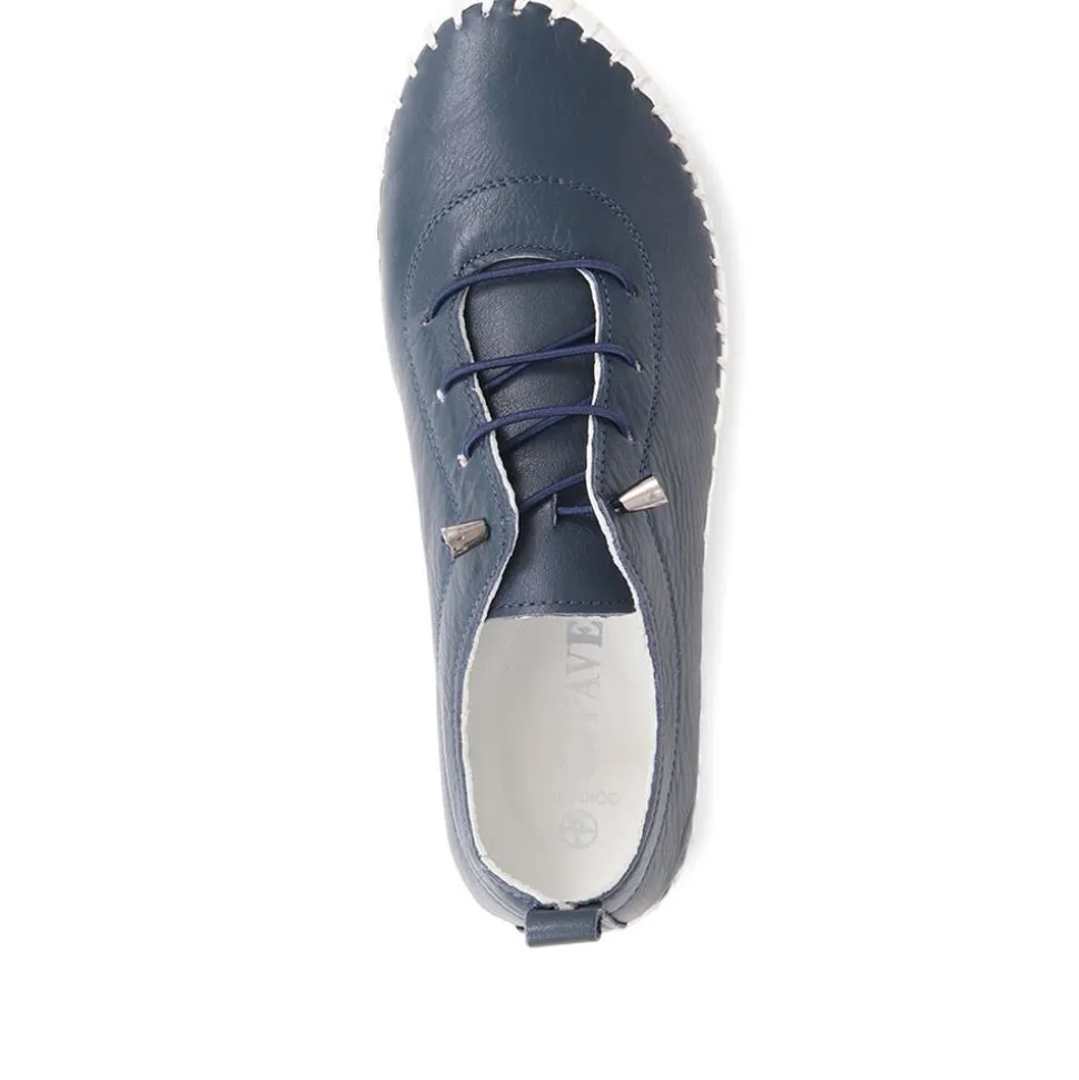 Leather Slip-On Trainers - Navy