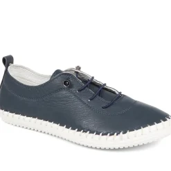 Leather Slip-On Trainers - Navy