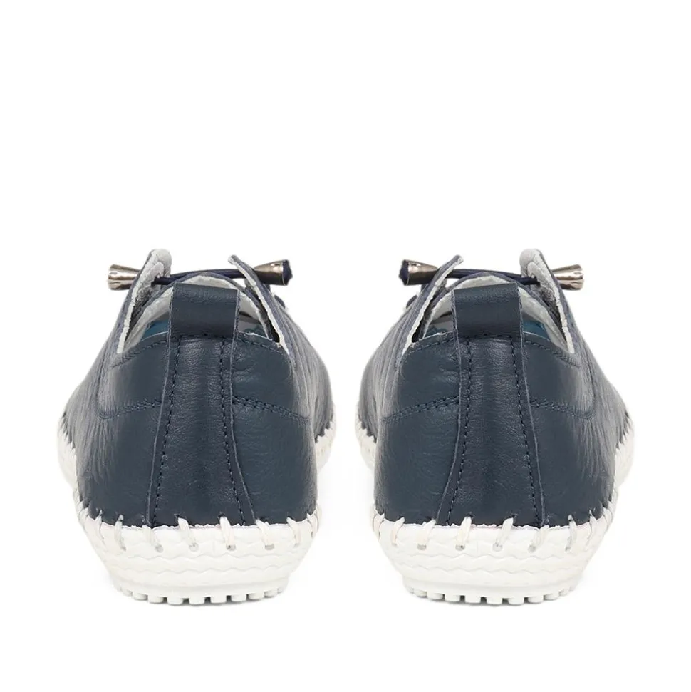 Leather Slip-On Trainers - Navy
