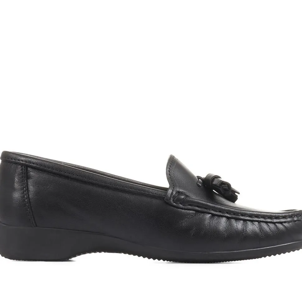 Leather Tassel Loafers - Black