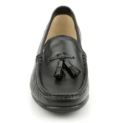 Leather Tassel Loafers - Black