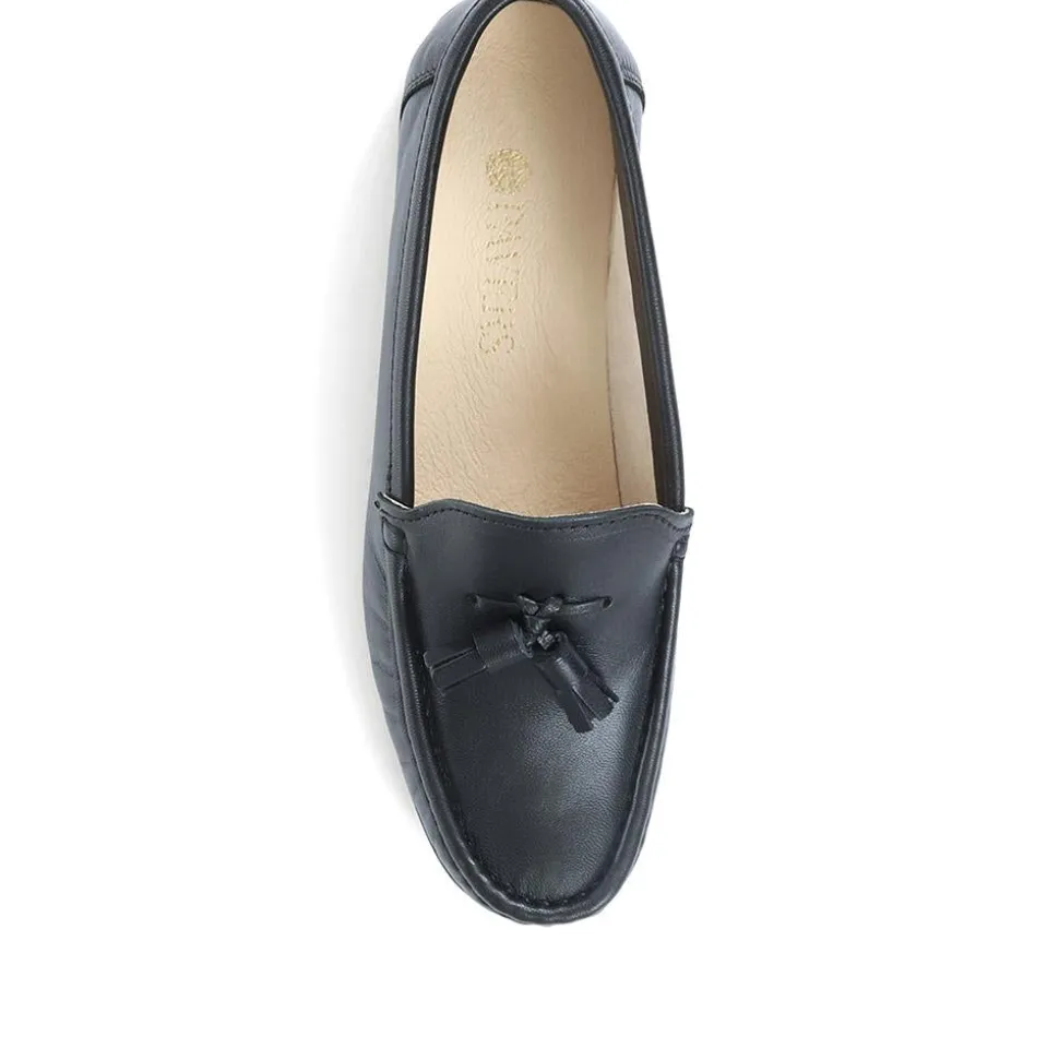 Leather Tassel Loafers - Black