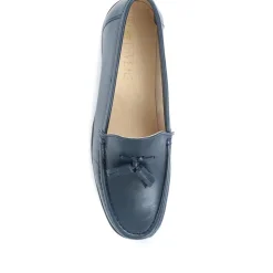 Leather Tassel Loafers - Navy