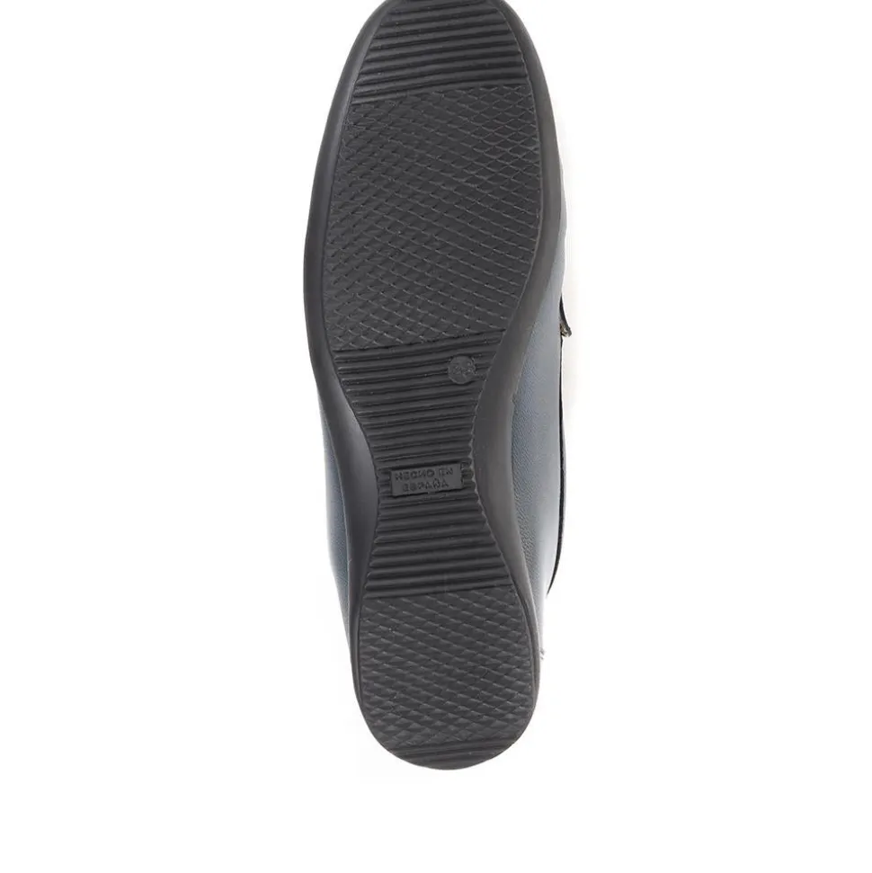 Leather Tassel Loafers - Navy