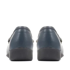 Leather Tassel Loafers - Navy