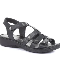 Leather T-Bar Sandals - Black