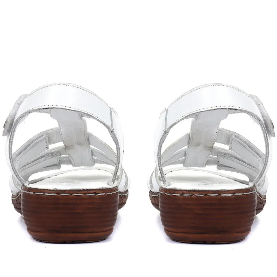 Leather T-Bar Sandals - White