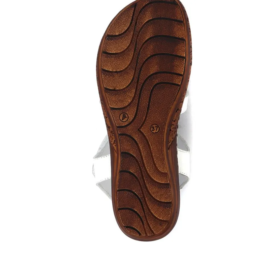 Leather T-Bar Sandals - White
