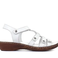 Leather T-Bar Sandals - White