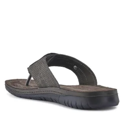 Leather Toe Post Sandals - Black