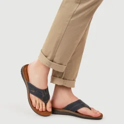 Leather Toe Post Sandals - Blue