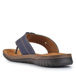 Leather Toe Post Sandals - Blue