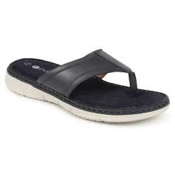 Leather Toe-Post Sandals - Navy