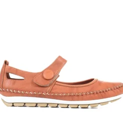 Leather Touch Fastening Mary Janes - Tan
