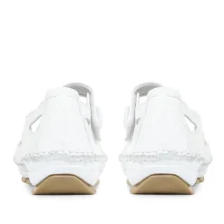 Leather Touch Fastening Mary Janes - White