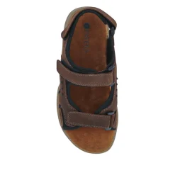 Leather Touch-Fastening Sandals - Brown