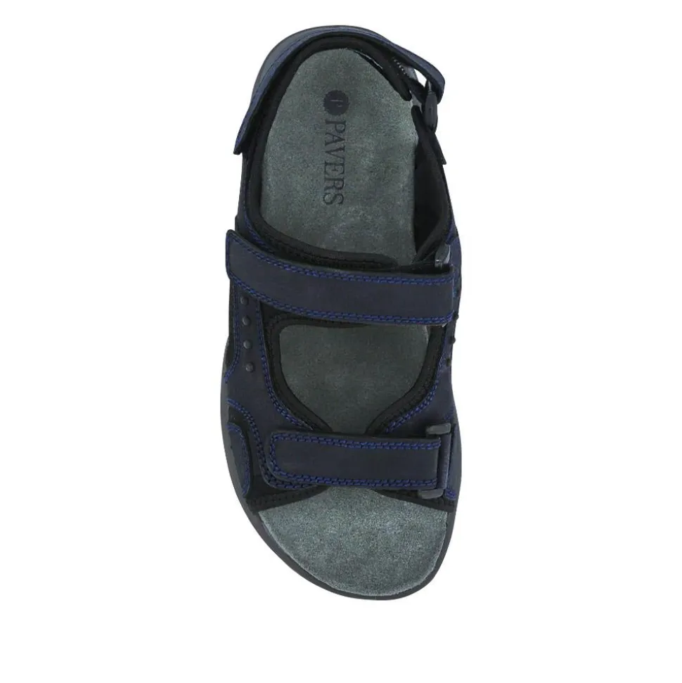 Leather Touch-Fastening Sandals - Navy