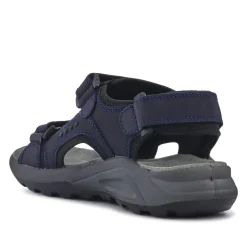 Leather Touch-Fastening Sandals - Navy