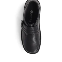 Leather Touch-Fastening Shoes - Black