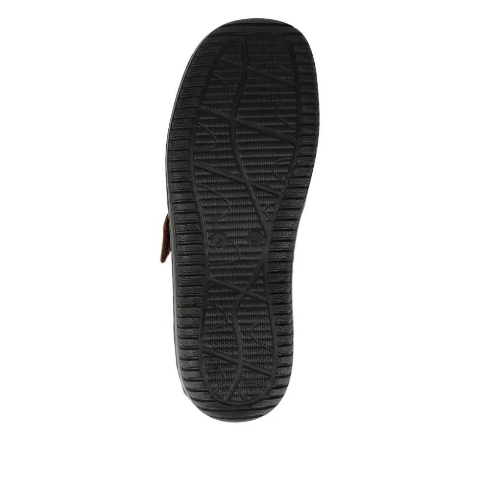 Leather Touch-Fastening Shoes - Brown
