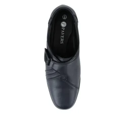 Leather Touch Fastening Shoes - Navy