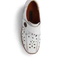 Leather Touch Fastening Shoes - White