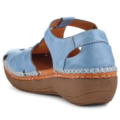Leather Touch Fasten Mary Janes - Blue
