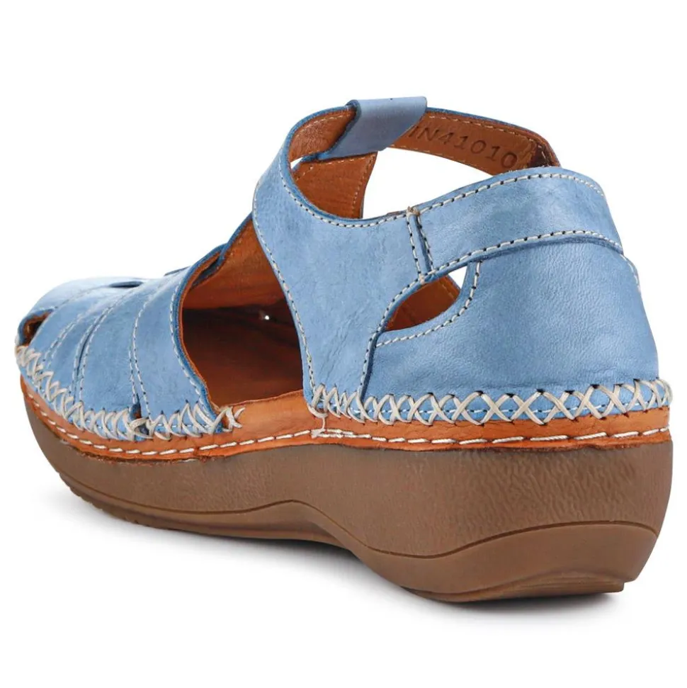 Leather Touch Fasten Mary Janes - Blue