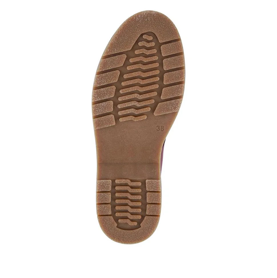 Leather Touch-Fasten Monk Shoes - Burgundy