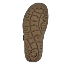 Leather Touch-Fasten Sandals - Brown