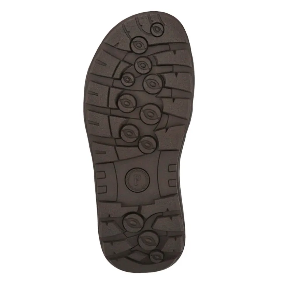 Leather Touch-Fasten Sandals - Brown