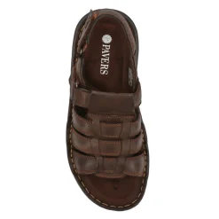 Leather Touch-Fasten Sandals - Brown