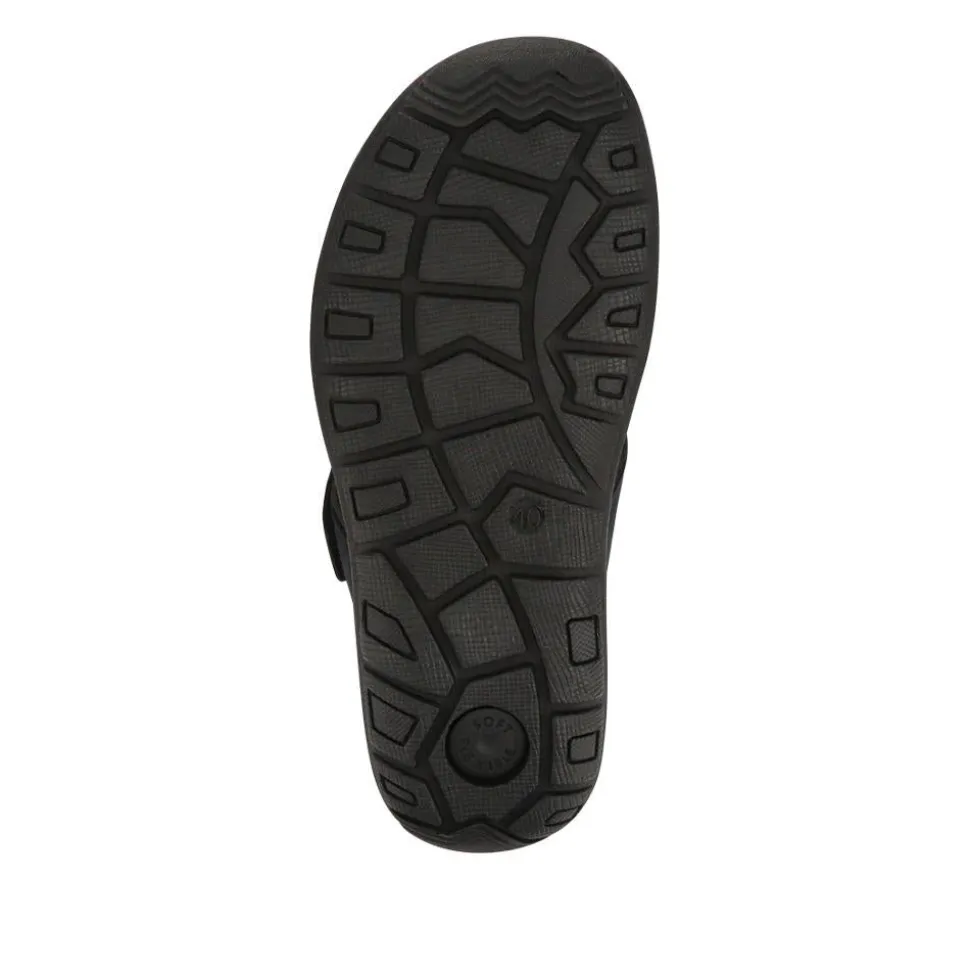 Leather Touch-Fasten Sandals - Navy