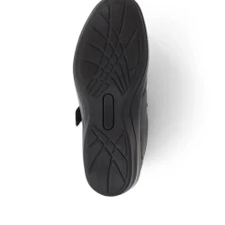 Leather Touch-Fasten Shoes - Black