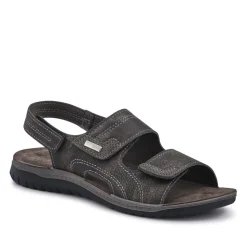 Leather Triple Touch-Fasten Sandals - Black